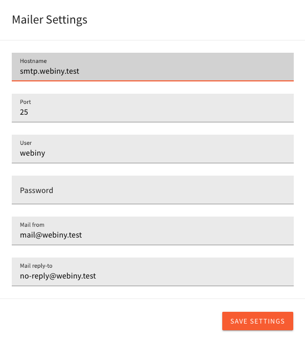 Mailer Settings